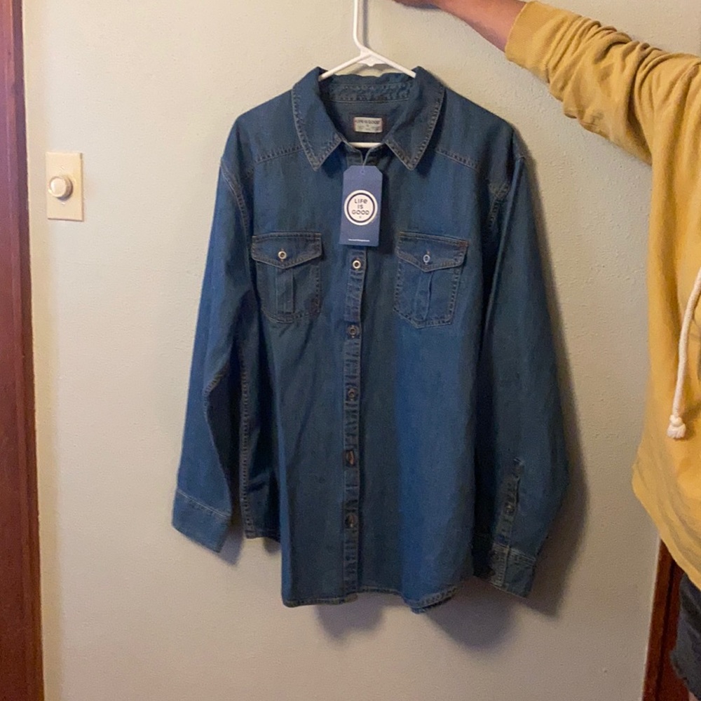 Denim shirt, life is good